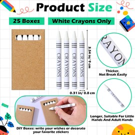 AmazingSpark 150 Pcs White Crayons Bulk with DIY 25 Boxes Painting Crayons Pastels Only White for Teacher Back to School Classroom Reward Birthday Party Christmas Gifts Donation Supplies Favors