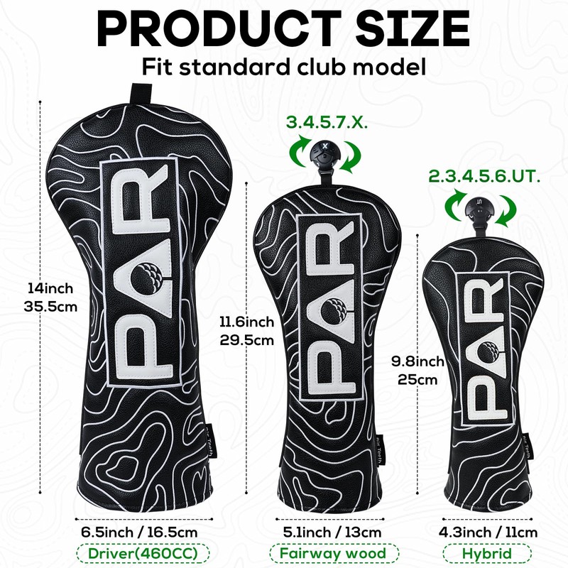Golf Club Head covers Hybrid Utility Rescue with Interchangeable Number