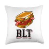 Delicious Bacon Lettuce Tomato Sandwich Graphic Throw Pillow