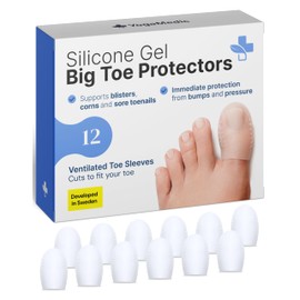 Yogamedic Silicone Big Toe Protectors - Pack of 12, Gel - Bunion Corrector & Toe Separators for Women - Ingrown Toenail Treatment & Gel Spacers