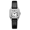 Szaikyri Classic Square Watches for Women with Roman Numerals Ladies Casual Dress Watch (Black-Silver)