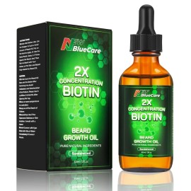 NEWBLUECARE Beard Growth Oil Conditioner with 2X Concentration Biotin for Men Sandalwood