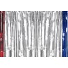 Pkgd 1-Ply FR Metallic Table Skirting (red, silver, blue) Party