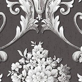 Manhattan Comfort NWCS35625 Boca Double Roll of Decorative Vinyl Wallpaper, Black