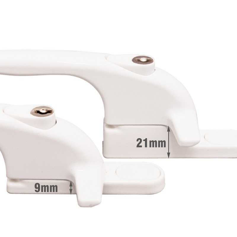 Securistyle Virage CB09WHL Cockspur Window Handle (White) - Left, 9mm