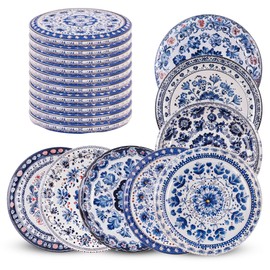 KADAX Screw Lids fi82mm Twist Off Lids Set Metal Replacement Lids for Mason Jars, 6 Locking Teeth Lids for Jars and Mason Jars (Blue/White, 10 Pack)