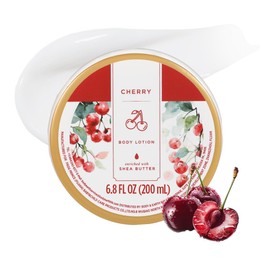 Princess Belle Cherry Lotion, Shea Butter Body Lotion for Women and Men Dry Skin, Deep Moisturizing, Hydrating and Softening, Smell Good, 200ml(6.8floz)
