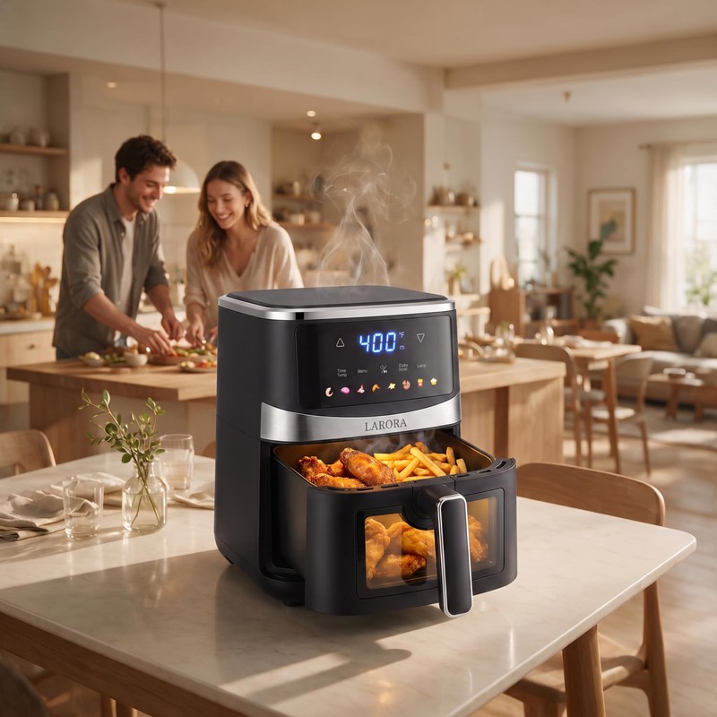 Air Fryer,6 QT Family Size Air Fryer with Visible Cooking