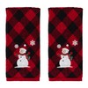 SKL Home Juego de Toallas de Mano Snowman, Rojo/Negro