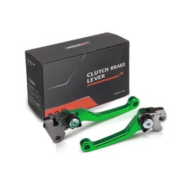 JFG RACING Dirt Bike Clutch Brake Lever,CNC Aluminum Handle Levers for KX125 06-08/KX250 05-08/KX250F 05-12/KX450F 06-12 - Green