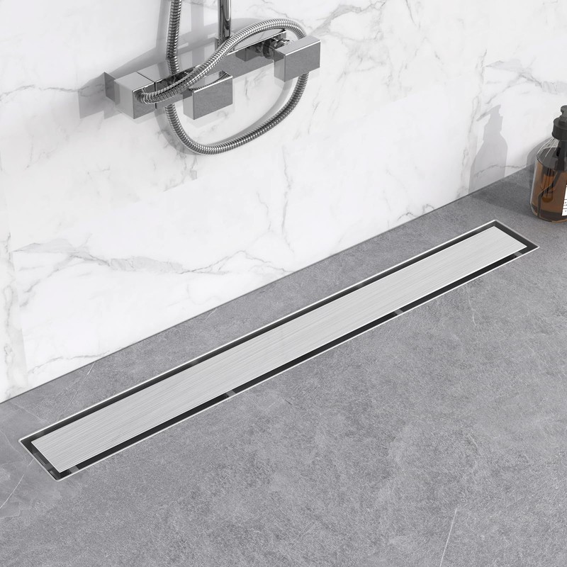 YEFU Shower Drain Nickel for Bathroom: 42 Inch Stainless Steel