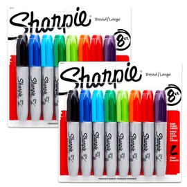 Sharpie Chisel Tip Assorted Colored Markers 8 Count - 2 Pack