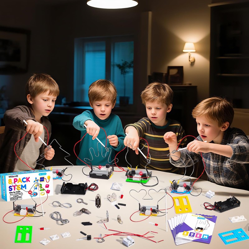 STEM Toy Science Kits, 8 Set Electric Circuit Boy Crafts