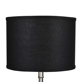 FenchelShades.com 14" Top Diameter x 14" Bottom Diameter 10" Height Cylinder Drum Lampshade USA Made (Designer Black)