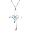 AmorAime 925 Sterling Silver Cross Necklace for Women Men 5A