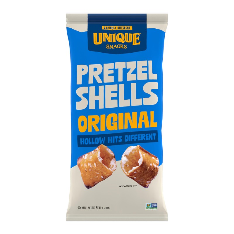 Unique Snacks Original Pretzel Shells, Delicious Homestyle Baked Snack Bag,