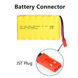 Cecicebb 8.4V 700mAh NiCD Battery Pack Rechargeable AA Battery with JST Connector for RC Car RC Truck Tank 2 Pack