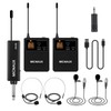 MICNAUX Wireless Lapel Microphone System with Headset & Lavalier Mics,