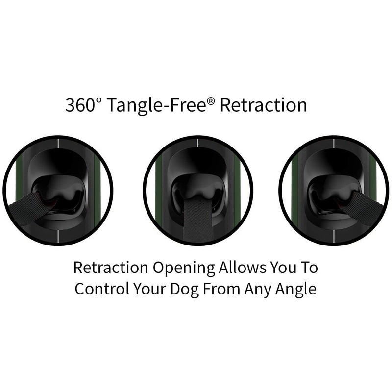 TUG Oval 360° Tangle-Free Retractable Dog Leash with Integrated Waste