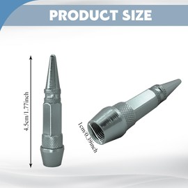 Lyxheth 4PCS 45 mm Spiked Style Tire Valve Stem Caps, Tire Air Caps, Universal Aluminium Alloy Dustproof Tire Valve Stem Covers, Heavy Duty Tire Caps Car Accessories for Cars (Gray, 45mm)