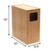 Bamboo Slim Trash Can with Lid, Waste Basket for Bathroom,