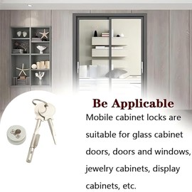 Glass Sliding, Round Glass Lock. Mobile Door Lock Jewelry Cabinet Glass Lock, Terrarium Showcase Display