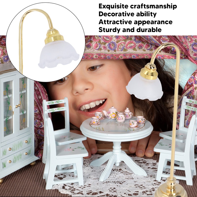 Miniature Dollhouse Floor Lamp 1/12 Scale Miniature Furniture for Dollhouse