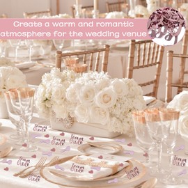 Hen Party Confetti for Table,160PCS Hen Party Table Decorations,Hen Do Decorations,Hen Party Accessories for Team Bride Wedding Hen Bridal Shower Bachelorette Party (Rose Gold-15G)