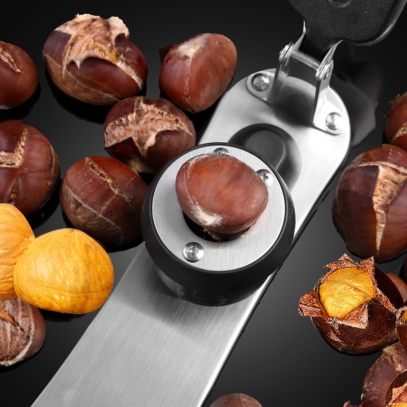 Stainless Steel Chestnut Cutter Tool, Protable Nutcracker with Embedded, Easy