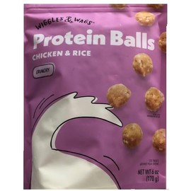 Wiggles & Wags Bolitas de Proteína Crujientes de Pollo Y Arroz (Bolsa de 1-6 Onzas)