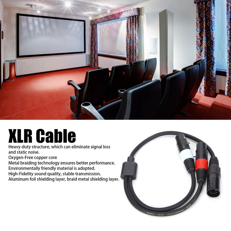 JORIND 5Pin XLR Male to Dual 3Pin XLR Female Cable