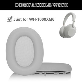 Aiivioll Replacement WH-1000XM6 Ear Pads Compatible with Sony WH-1000XM6 Headphones, Ear Cushions Made of Soft Protein Leather with Memory Foam, Sound Isolation (Platinum Silver)