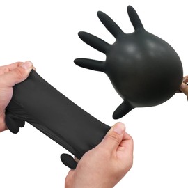 Wostar Black Disposable Nitrile Gloves XLarge Powder & Latex Free 100pcs 4mil Black Nitrile Exam Disposable Gloves
