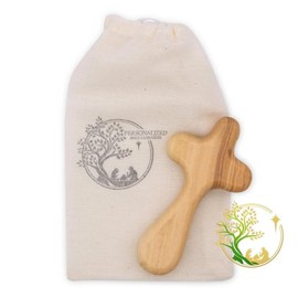 Palm Cross from the Holy Land | Olive Wood Comfort Cross | Pocket Cross - Handheld Palm Cross for Adults & Kids | Holding Pocket Cross