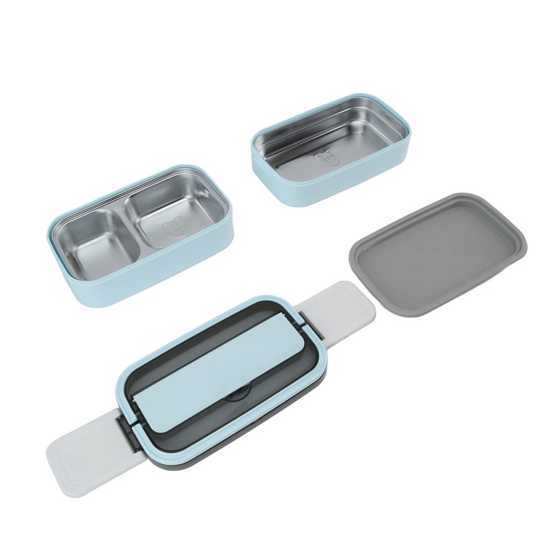 Lunch Box Double Layer Microwave Safe Leakage Proof Stainless Steel