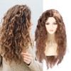 Light Brown Wave Wig Adjustable Charming Breathable Comfortable Fluffy Heat