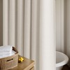 DUKIYO Extra Long Linen Shower Curtain 84 Inch Long Neutral