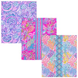 Lilly Pulitzer 3-Pack Pocket Folder Set, Colorful Letter Size Document Organizers, Folders Come Hole Punched to Fit Binders, Shell Me Something Good (Assorted)