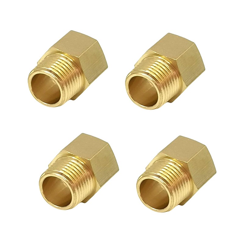 4 Pcs 1/2" MNPT x 1/2" FNPT Thread Brass Hex