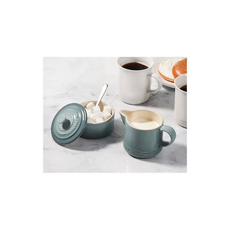 Le Creuset Stoneware Signature Cream & Sugar Set, White, Cream: