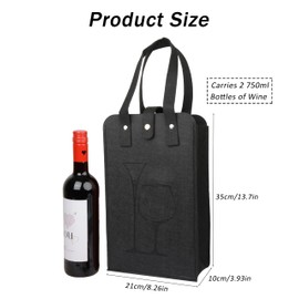 KICPUK Felt Wine Bag, black, Modern