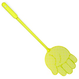 OFXDD Fly Swatter, Long Fly Swatter Pack, Fly Swatter Heavy Duty, Yellow Color Shape Palm (3 Pack)