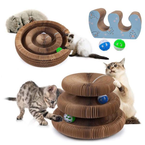 bonitacrylic Cat Toys Magic Accordion Scratching Board, Interactive Organ Toy