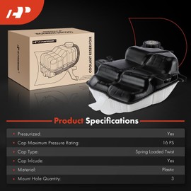 A-Premium Front Pressurized Engine Coolant Reservoir Tank with Cap Compatible with Ford Models - F-250 F-350 F-450 F-550 Super Duty 2003-2007, F-350 2005-2007, Excursion 2003-2005