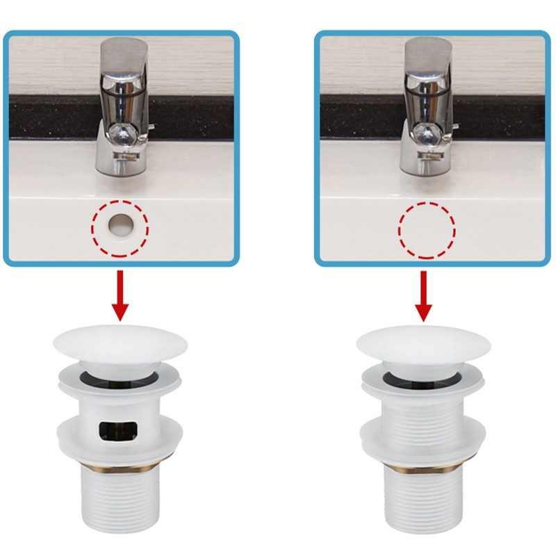 Antfly Pop-Up Drain Set for Ceramic Sink with Overflow, Drain