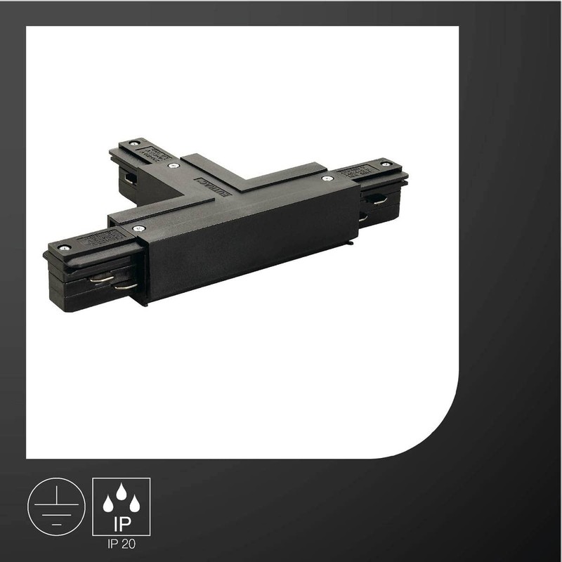 SLV T-VERBINDER, für EUTRAC Hochvolt 3Phasen-Aufbauschiene, Schwarz