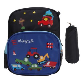 Kids Backpack Adjustable Shoulder Strap Lightweight Cartoon Car Children School Bag for Boys Girls S Size
