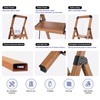 BIBKOKE Step Ladder Folding 3-Step Woodgrain Finish Aluminum Foldable Step