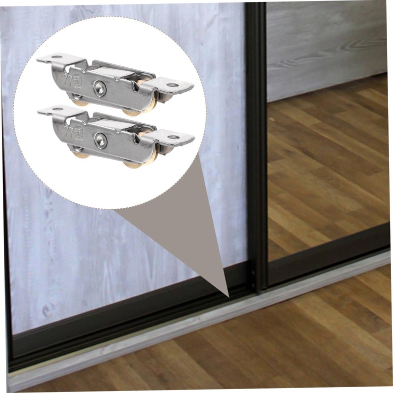 Operitacx 6pcs Sliding Glass Door Roller Double Wheel Kit Track