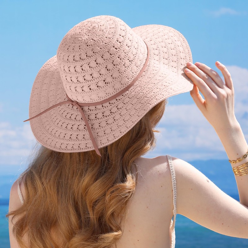 Procity Foldable Straw Hat Women's Sun Hat UV Protection Beach